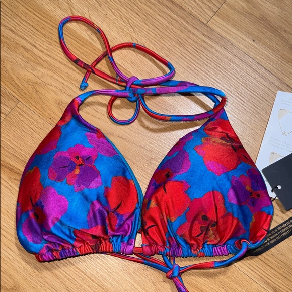 NWT ViX Paula Hermanny Swimwear Mabel Bikini 2 Piece Set Large Hibiscus - Picture 4 of 7